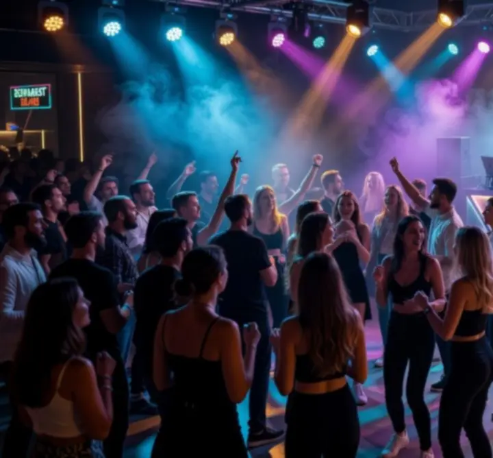 Látványos fénytechnikával felszerelt DJ party helyszín Budapesten