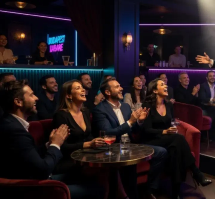 Stand-up színpad és közönség egy budapesti klubban