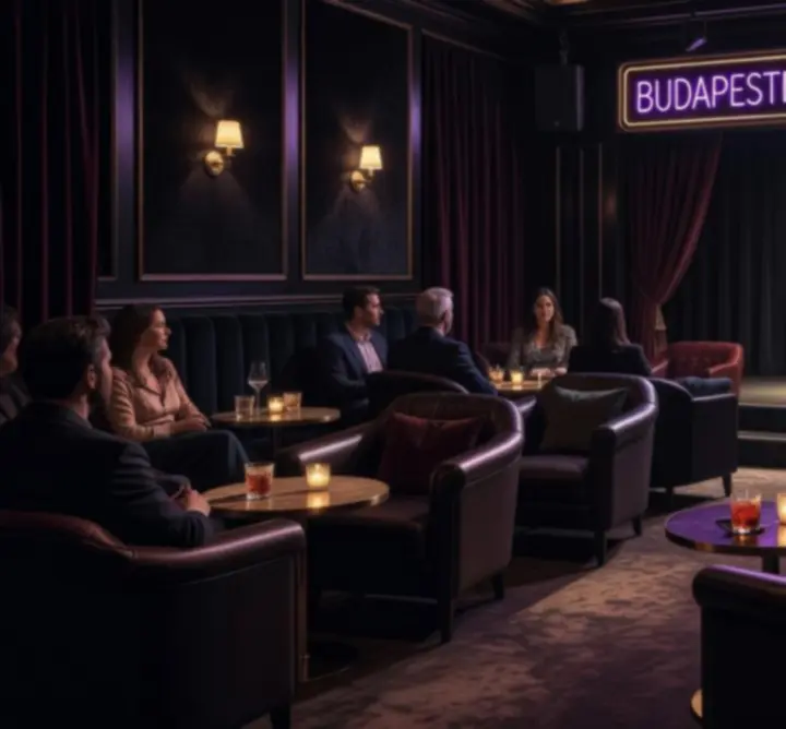 Stílusos budapesti nightclub belső tér stand-up esthez